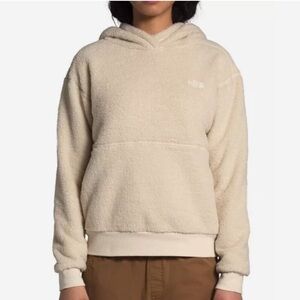 The North Face Sherpa Fleece Pullover Hoodie Pocket XS Ivory